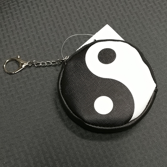 Yin Yang 4" Coin Purse Wallet Keychain ☯ - Picture 4 of 15